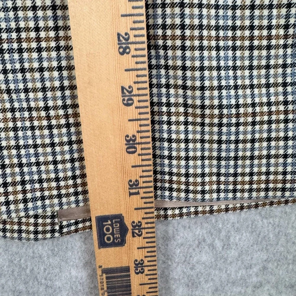 Jos A Bank Blazer Mens 46R Brown Check Silk Wool Tweed Sport Coat Jacket Classic
